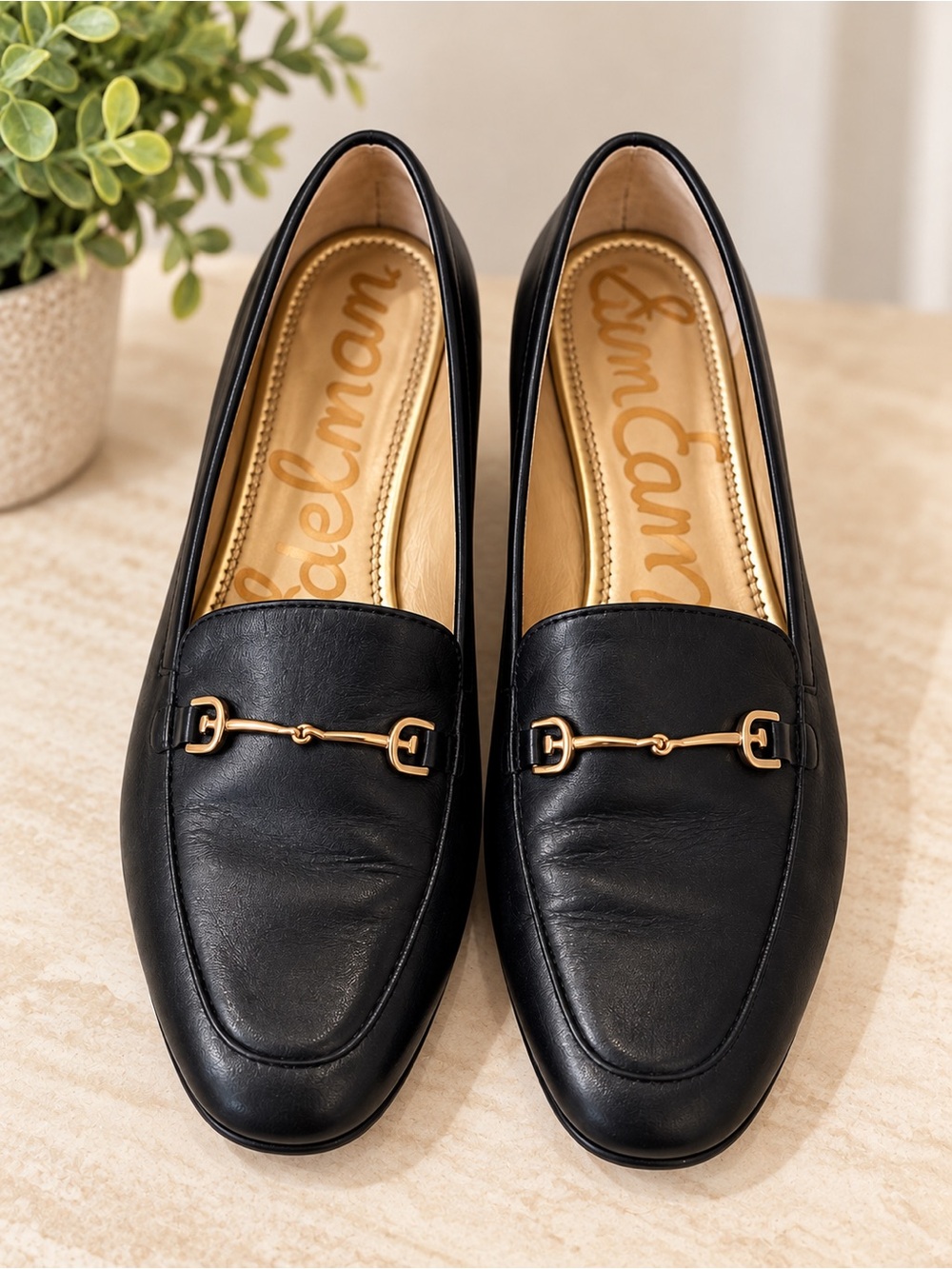 Sam Edelman Black Leather Horsebit Loafers
